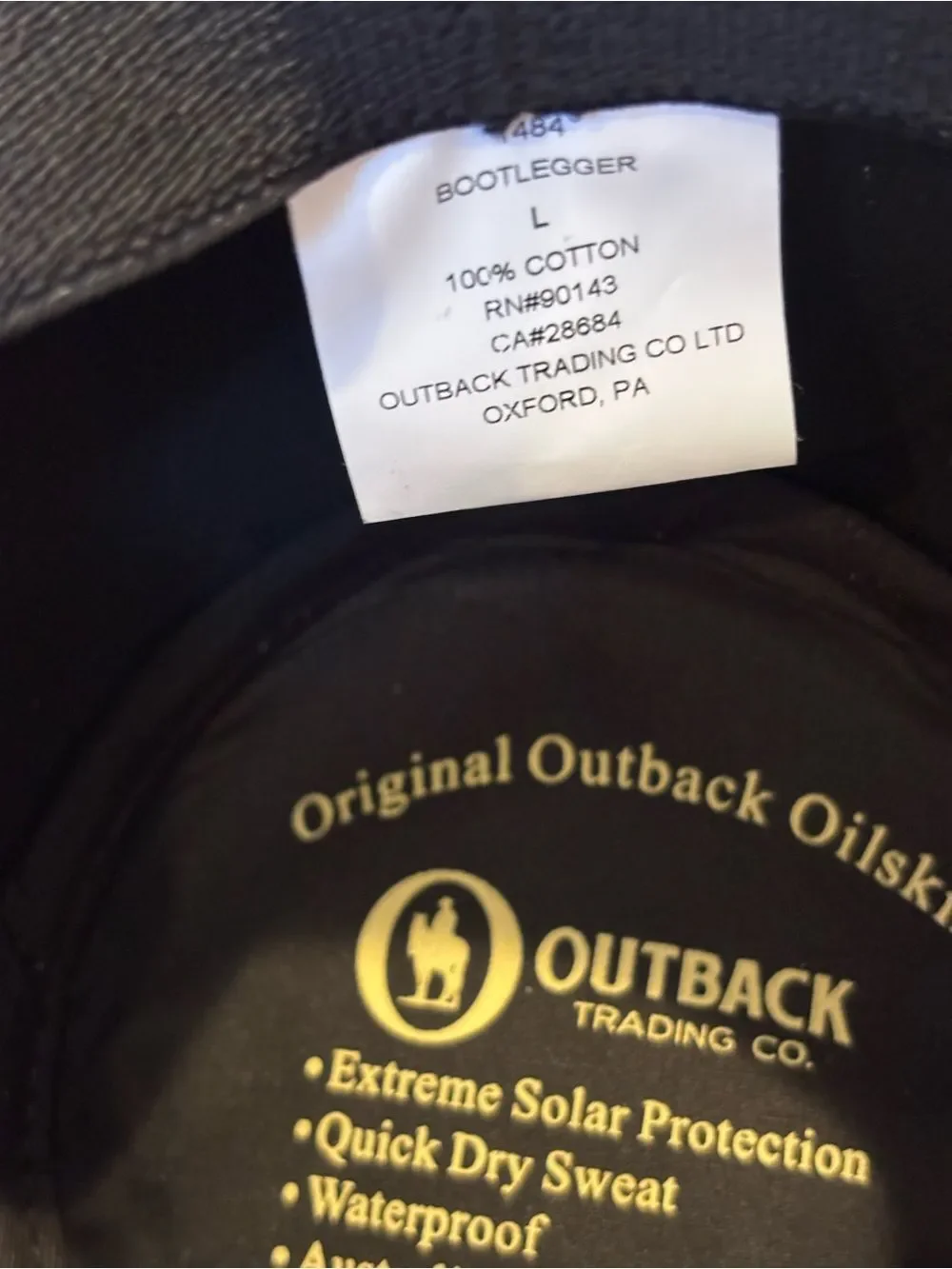 Outback Trading Co Original Outback Oilskin 1484 Bootlegger Hat in Black
